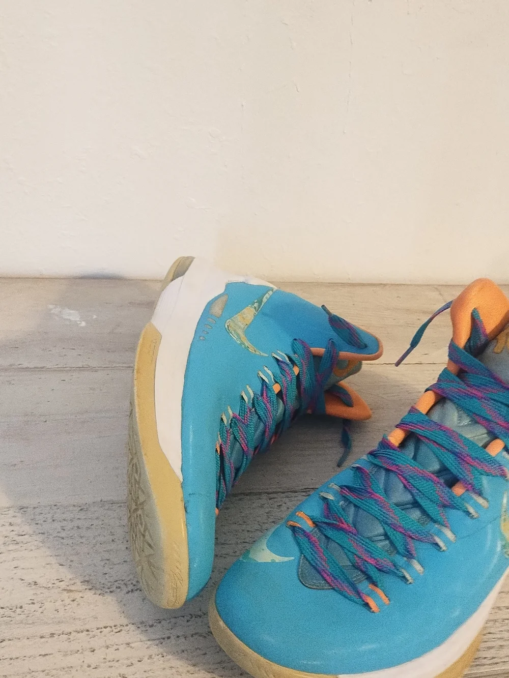 Nike KD V Easter Turquoise Blue Fiberglass Bright Citrus shoes 554988-402 M10.5